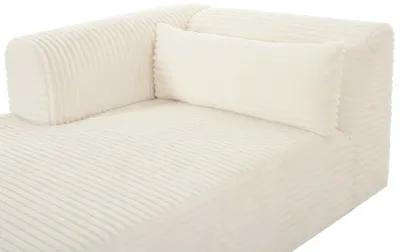 Tarra Fluffy Oversized Cream Corduroy Modular LAF Chaise