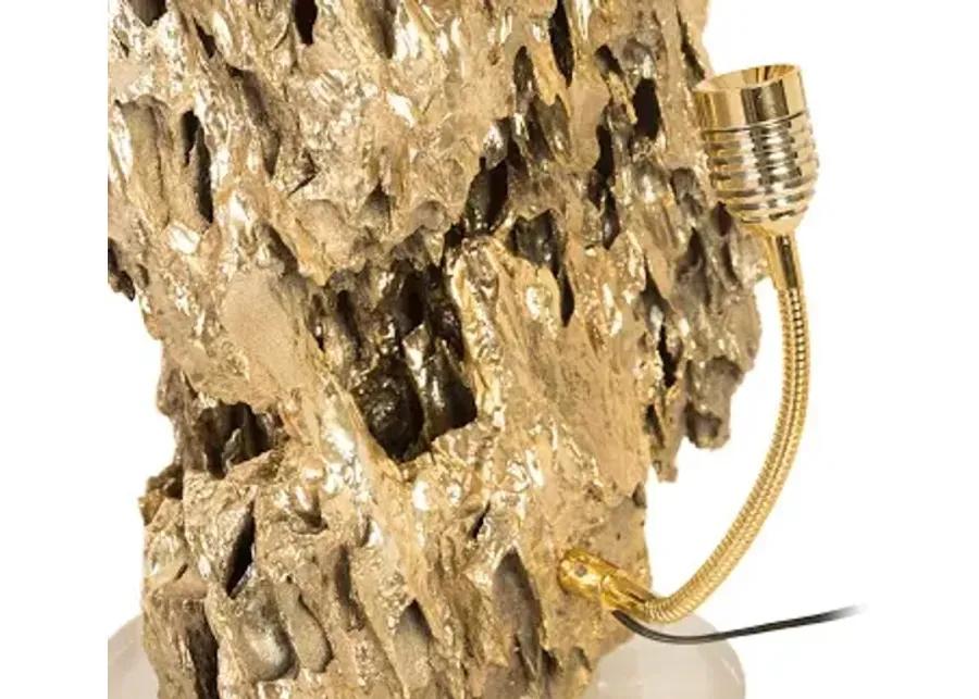 stalagmite lamp polished brass, md, glass base, assorted size and shape