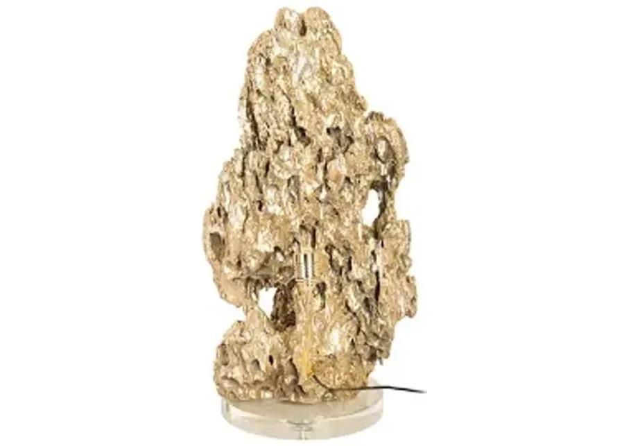 stalagmite lamp polished brass, md, glass base, assorted size and shape