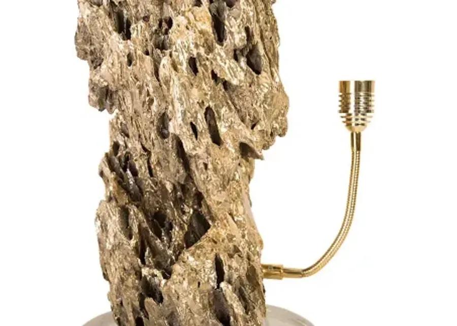 stalagmite lamp polished brass, md, glass base, assorted size and shape