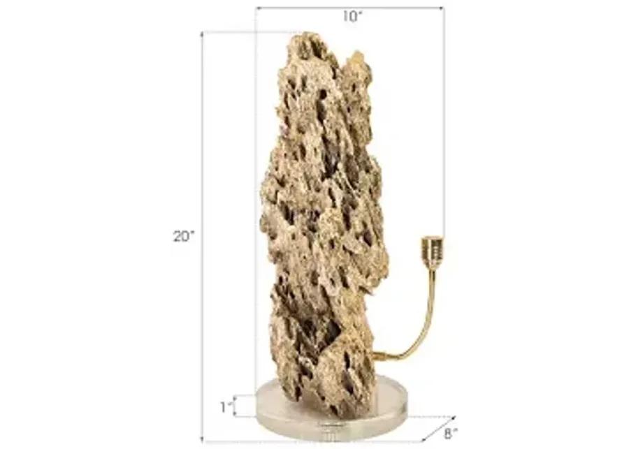 stalagmite lamp polished brass, md, glass base, assorted size and shape