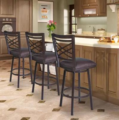 Fargo 30" Barstool in Auburn Bay finish with Brown Pu upholstery