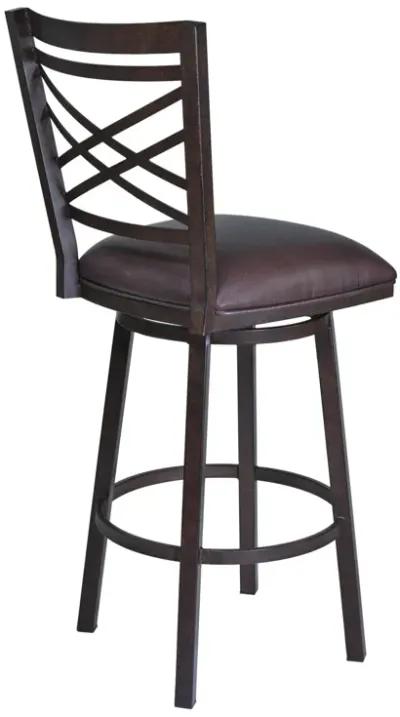 Fargo 30" Barstool in Auburn Bay finish with Brown Pu upholstery