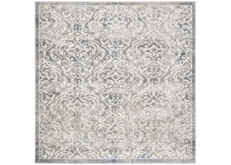 Brentwood 810 Light Grey / Blue 8' X 8' Square Square Powerloomed Rug