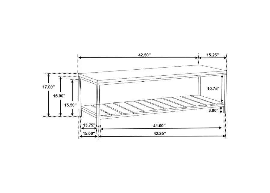 Gerbera Accent Bench with Slat Shelf