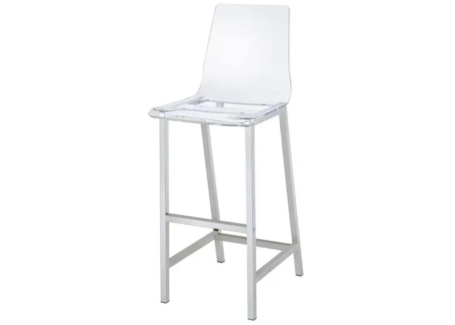 Juelia Bar Stools Chrome and Clear Acrylic (Set of 2)