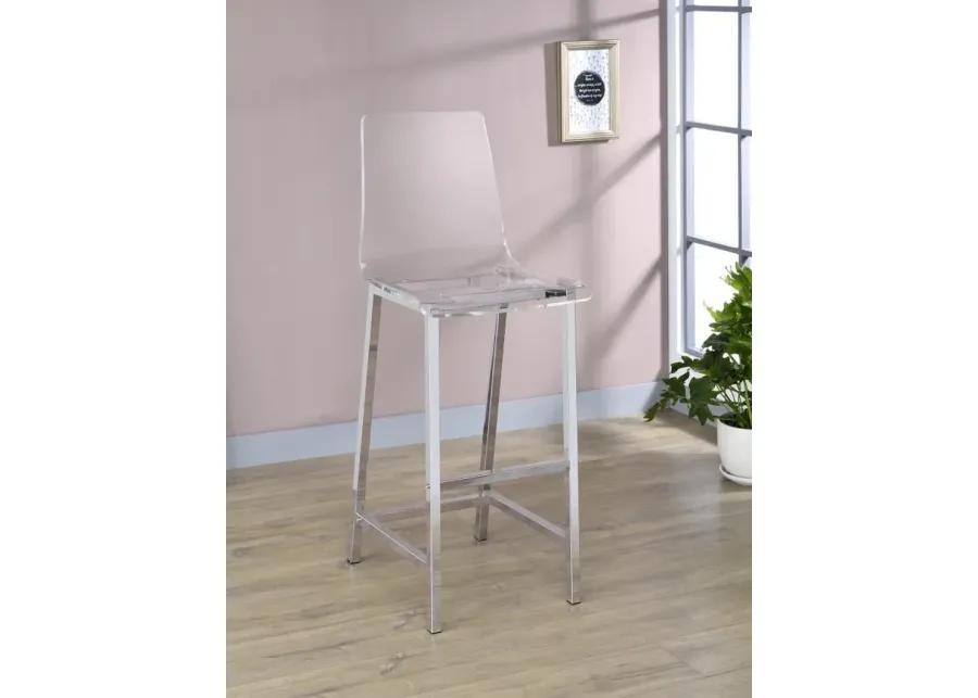 Juelia Bar Stools Chrome and Clear Acrylic (Set of 2)