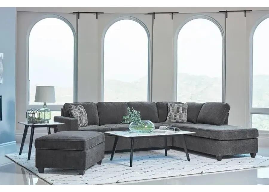 Adonis 2-Piece Cushion Back Sectional Dark Grey