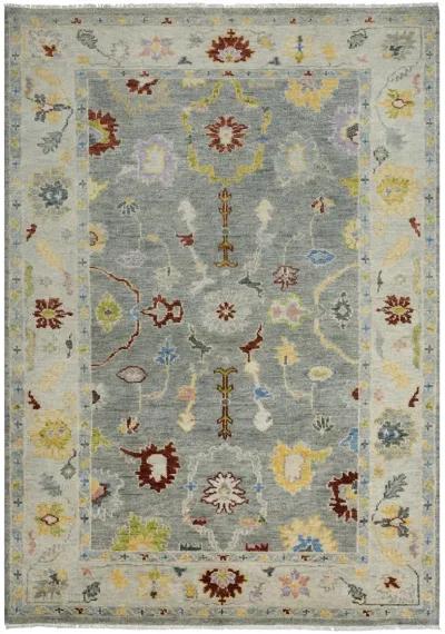 Envision Gray/Beige  Hand Spun Wool 6' x 9' Rectangle Rug