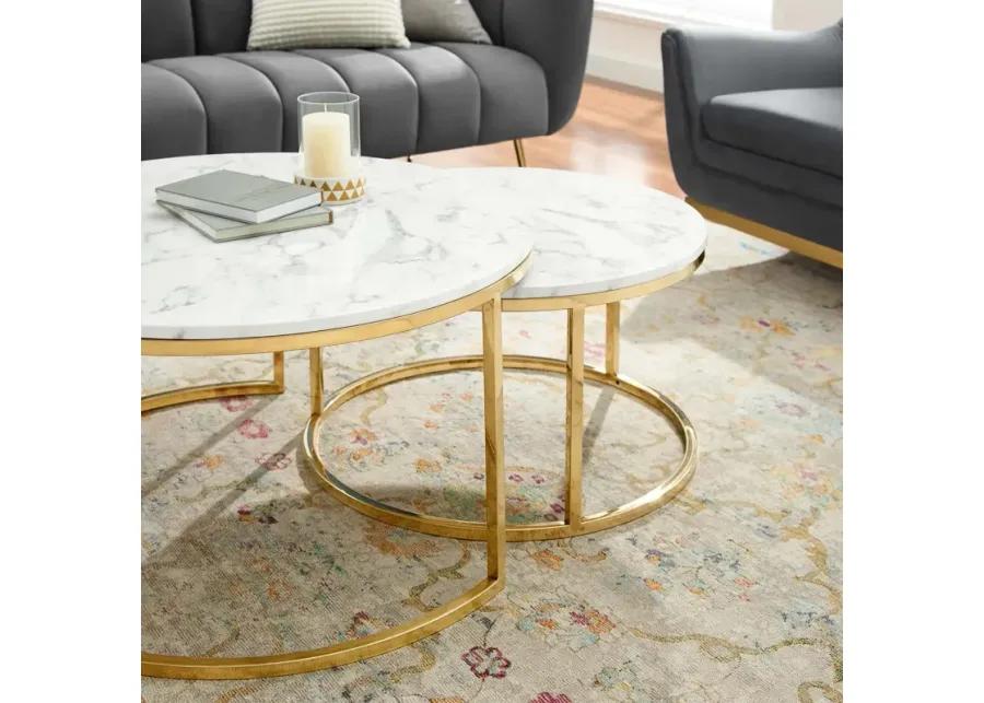 Ravenna Artificial Marble Nesting Coffee Table