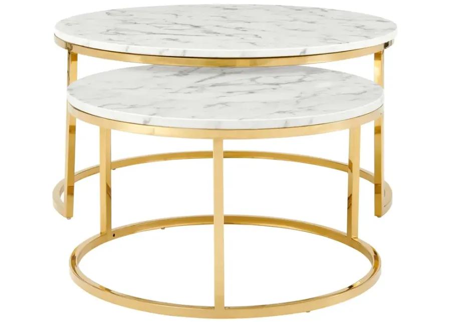 Ravenna Artificial Marble Nesting Coffee Table