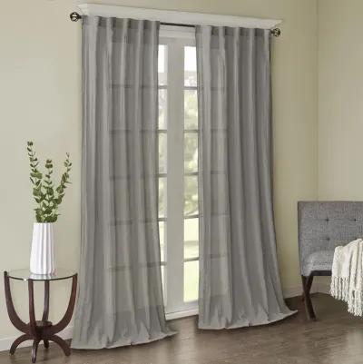 Madison Park Harper Grey Solid Crushed Curtain Panel Pair