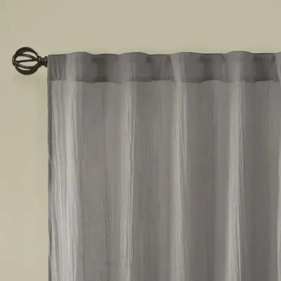 Madison Park Harper Grey Solid Crushed Curtain Panel Pair