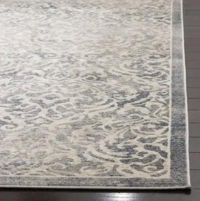 Brentwood 810 Light Grey / Blue 2' X 12' Runner Powerloomed Rug