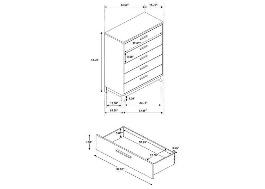 Edmonton 5-drawer Chest Rustic Tobacco