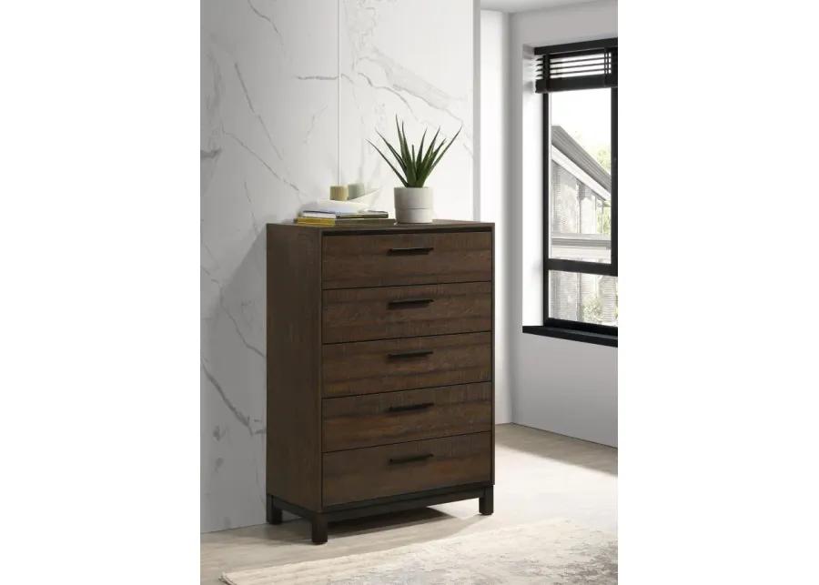 Edmonton 5-drawer Chest Rustic Tobacco