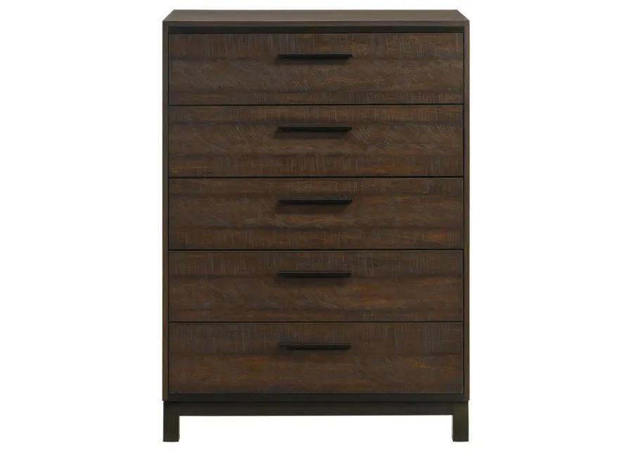 Edmonton 5-drawer Chest Rustic Tobacco