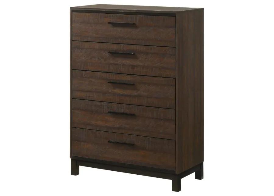 Edmonton 5-drawer Chest Rustic Tobacco