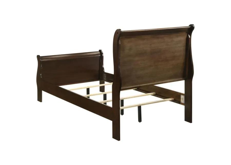 Louis Philippe Twin Panel Sleigh Bed Cappuccino