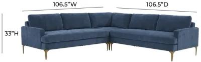 Serena Blue Velvet L-Sectional