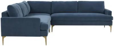 Serena Blue Velvet L-Sectional