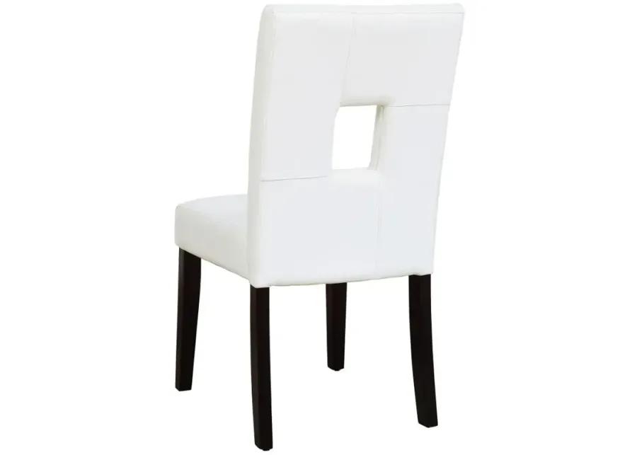 Shannon Open Back Upholstered Dining Chairs White (Set of 2)