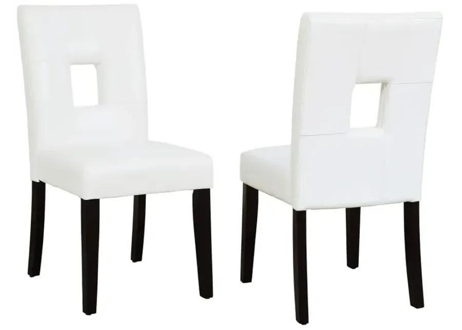 Shannon Open Back Upholstered Dining Chairs White (Set of 2)