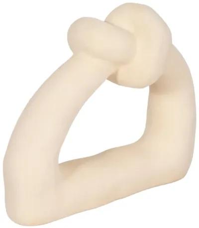 11" Knot With Open Cut-out Sand Glaze, Ivory