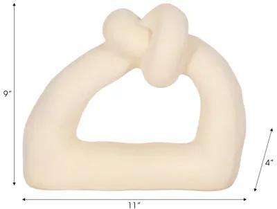 11" Knot With Open Cut-out Sand Glaze, Ivory