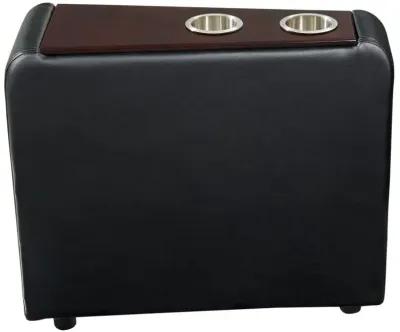 Toohey Home Theater Console Table with Two Cup Holders Black