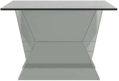 Taffeta V-shaped Coffee Table with Glass Top Silver