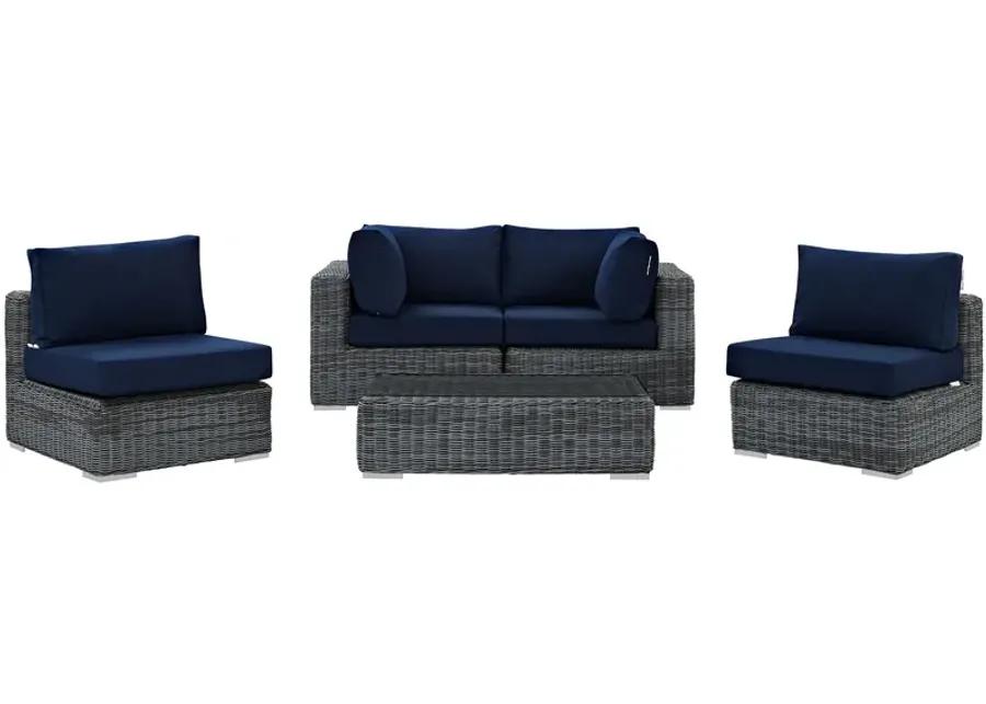 Summon 5 Piece Outdoor Patio Sunbrella® Sectional Set