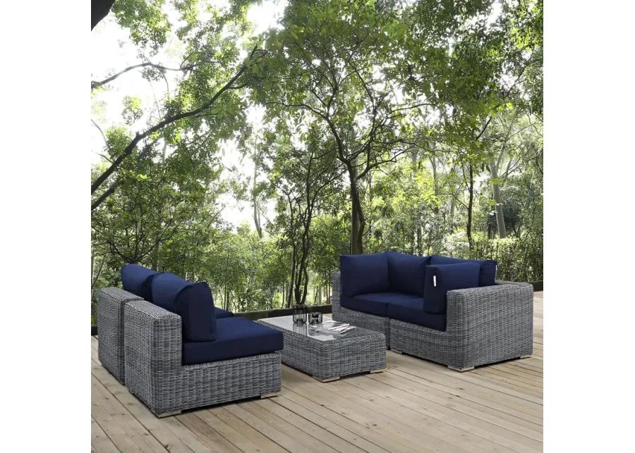 Summon 5 Piece Outdoor Patio Sunbrella® Sectional Set