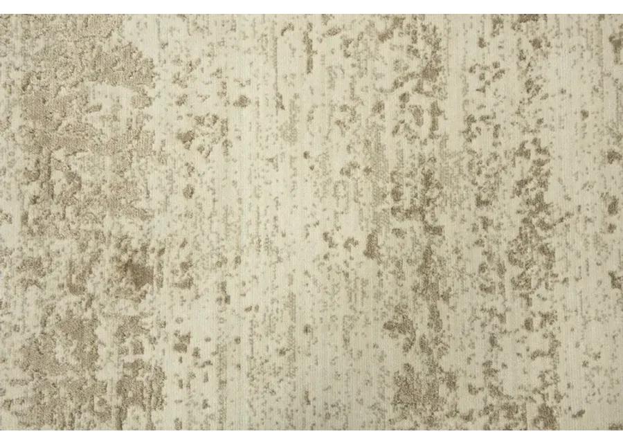 Artistry Beige Abstract NZ Wool/Tencel Blend 2'6" x 10' Runner Rug