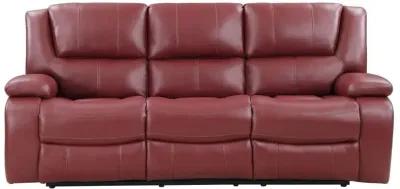 Camila Upholstered Motion Reclining Sofa Red Faux Leather