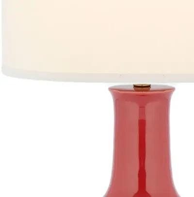 Red 27.5-Inch H Ceramic Paris Lamp