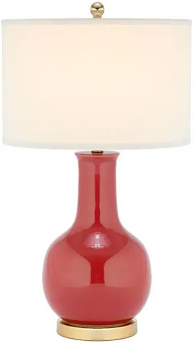 Red 27.5-Inch H Ceramic Paris Lamp