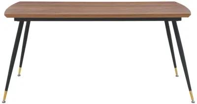 Messina Modern Walnut and Metal Dining Room Table