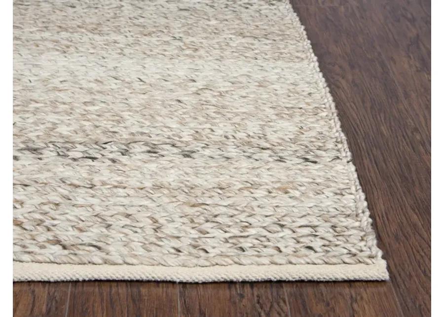 Ewe Complete me Beige Woven Wool/Polyester 5' x 8' Rectangle Rug