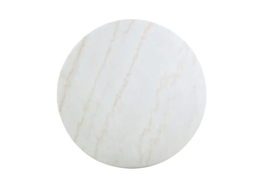 Kella Round Marble Top Dining Table White and Gold