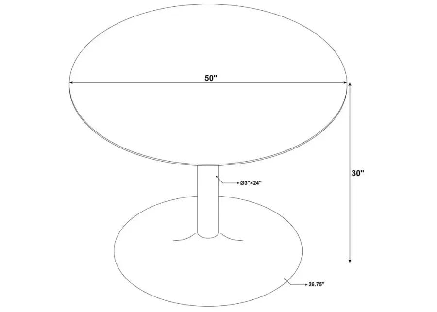 Kella Round Marble Top Dining Table White and Gold