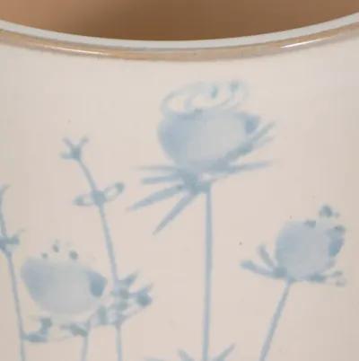 5" Blue Flowers Planter, Ivory/blue