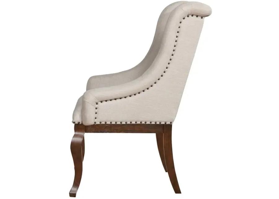 Brockway Tufted Arm Chairs Cream and Antique Java (Set of 2)