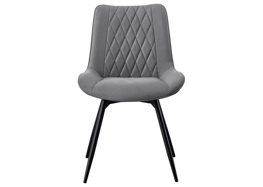 Diggs Upholstered Tufted Swivel Dining Chairs Grey and Gunmetal (Set of 2)