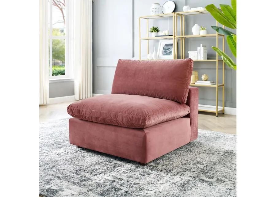 Commix Down Filled Overstuffed Performance Velvet Armless Chair