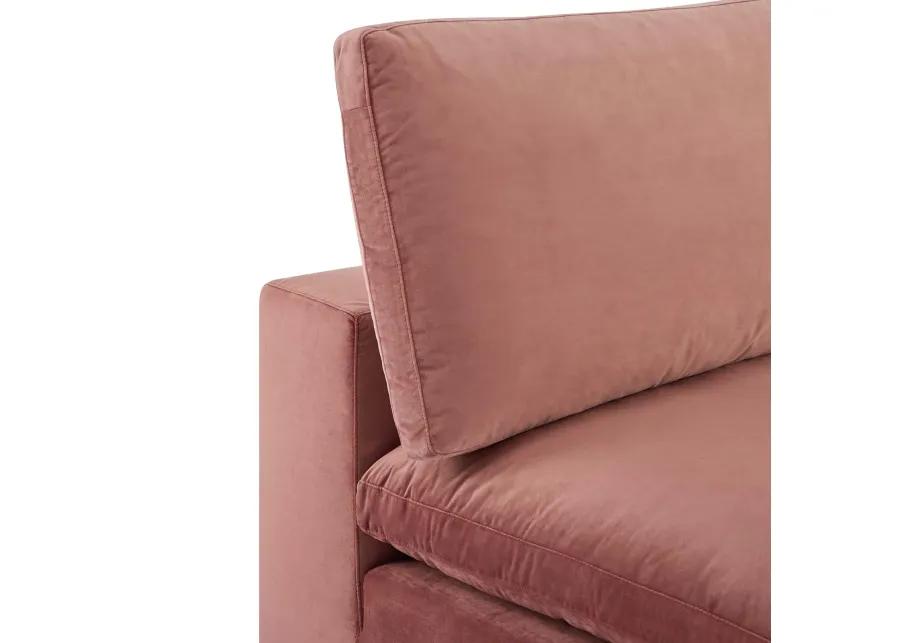 Commix Down Filled Overstuffed Performance Velvet Armless Chair