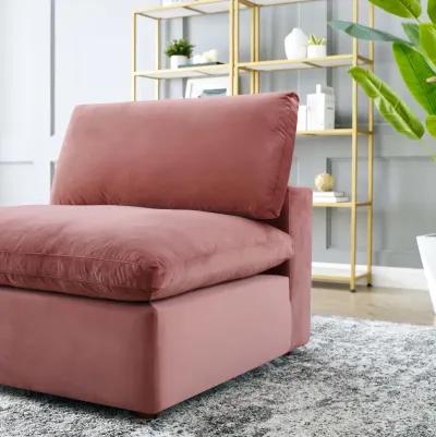 Commix Down Filled Overstuffed Performance Velvet Armless Chair