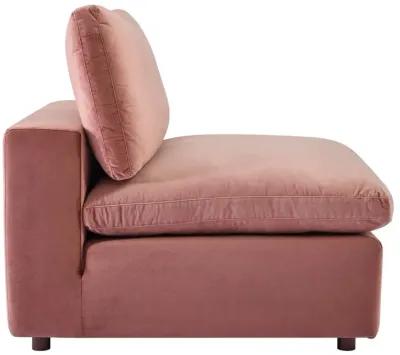 Commix Down Filled Overstuffed Performance Velvet Armless Chair