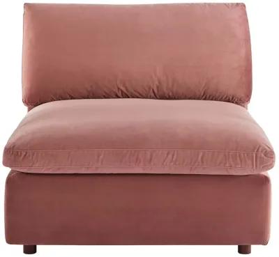 Commix Down Filled Overstuffed Performance Velvet Armless Chair