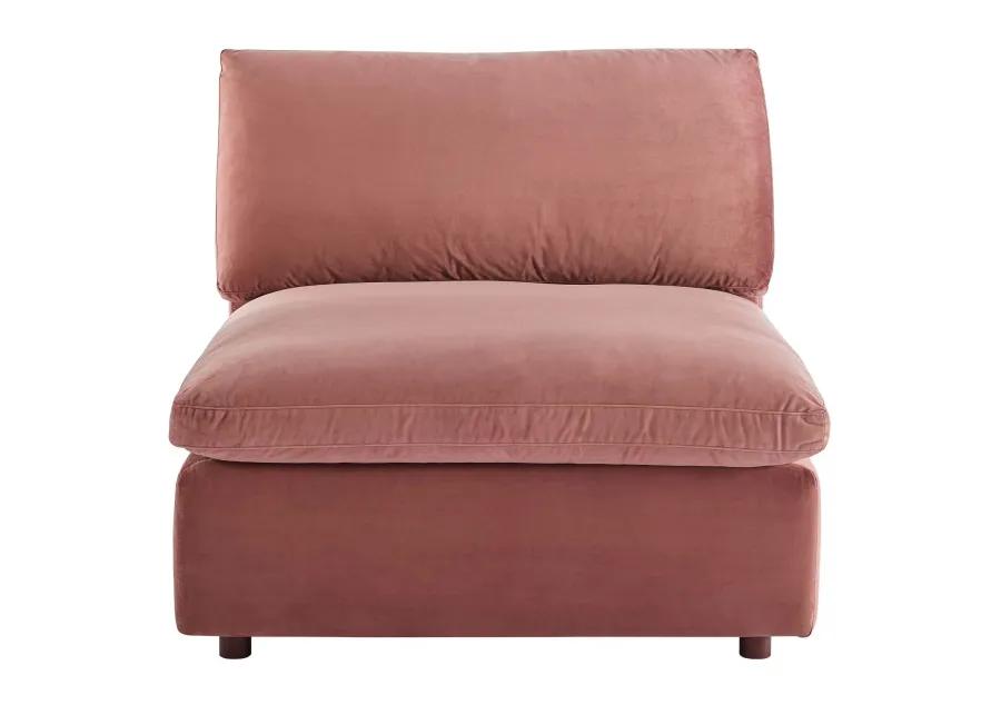 Commix Down Filled Overstuffed Performance Velvet Armless Chair